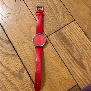 Red leather strap Kate spade watch